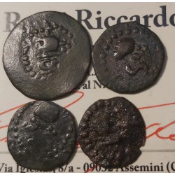 FILIPPO III 1598-1621  3 CAGLIARESI   LOTTO DI QUATTRO FALSI D'EPOCA 